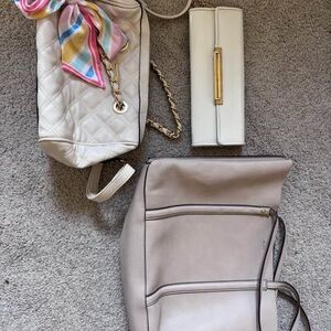 ALDO Purse Bundle 3 Bags + Clutch Beige Neutral Designer Style Crossbody Tote